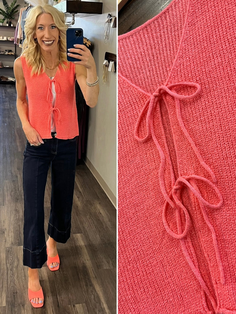 Sadie Tied Sweater Vest Tank