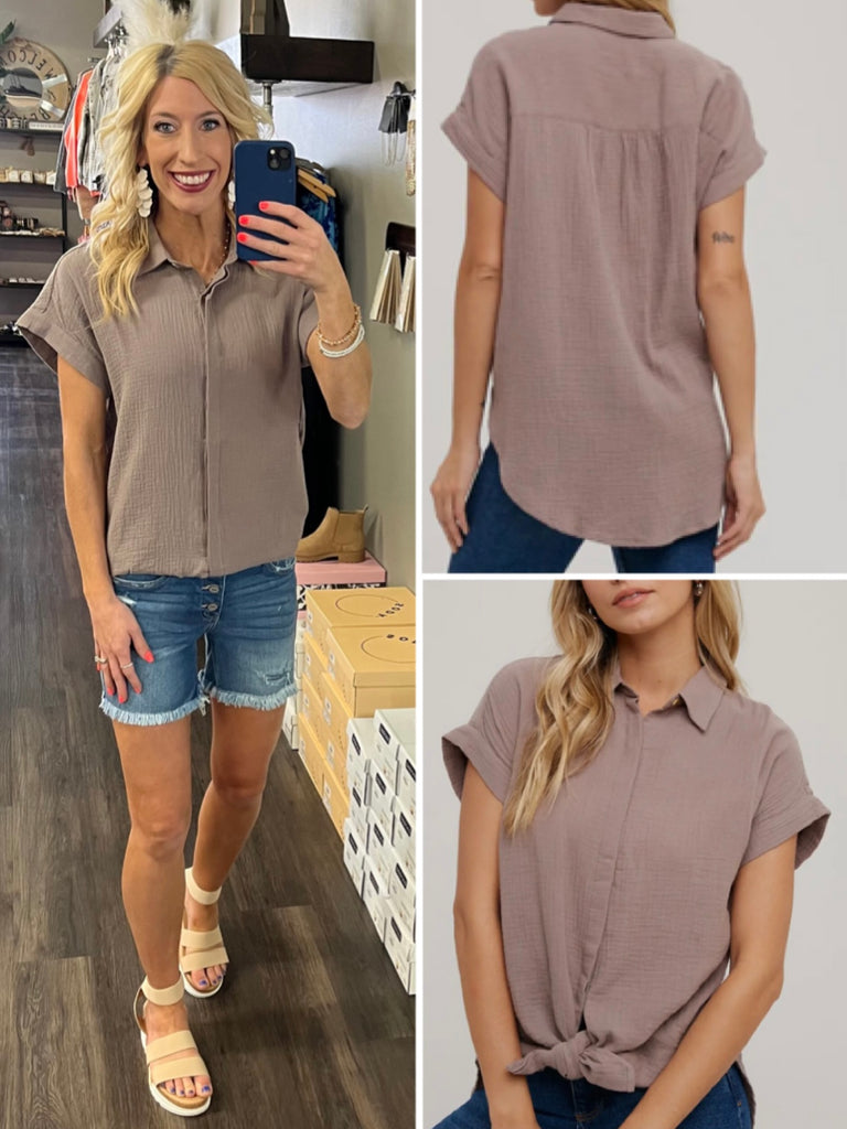 Joy Essential Button-Up - Mocha