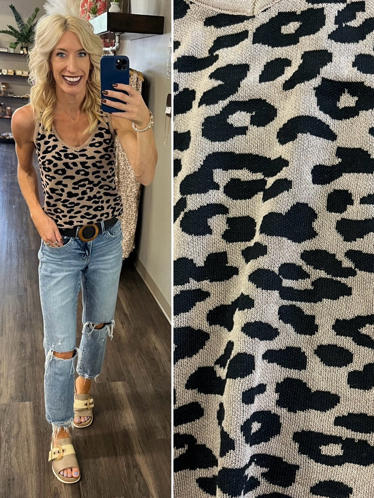 Lauren Sweater Tank - Black/Mocha