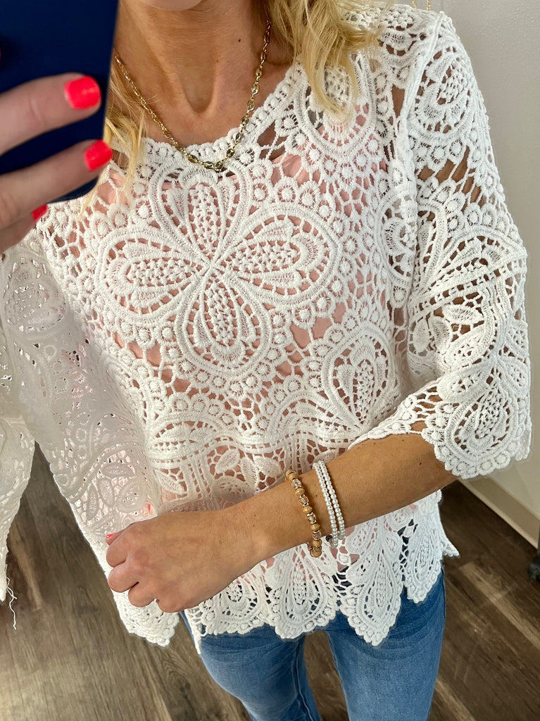 Annabelle Lace Dolman Blouse