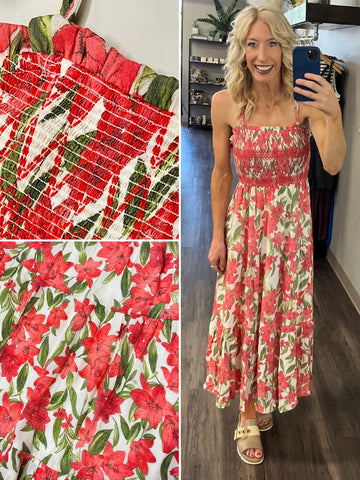 Grace Coral Flutter Sleeve Dress