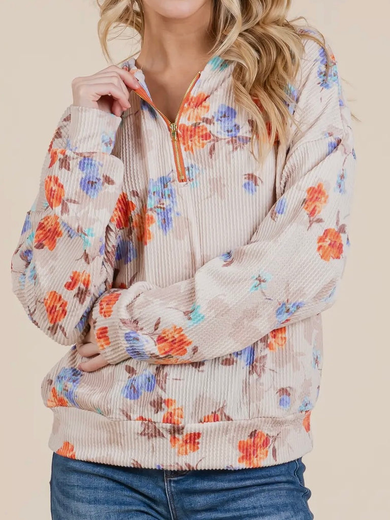 Loretta Ribbed Quarter Zip