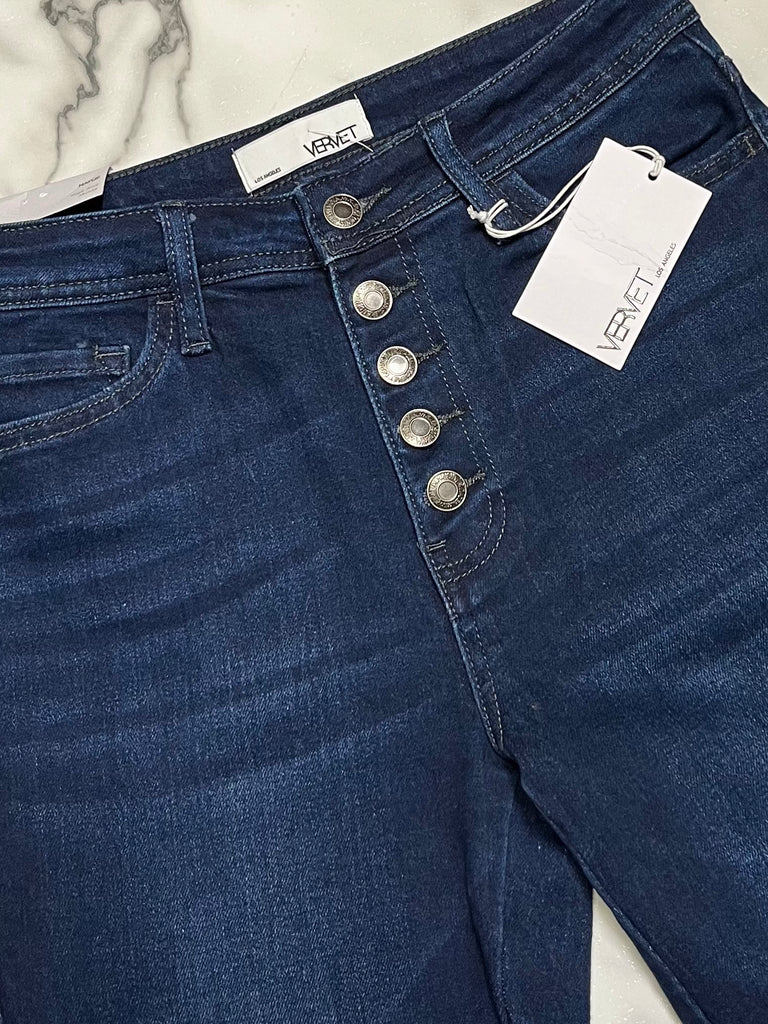 Haylie High-Rise Cuffed Skinny with Button-Fly