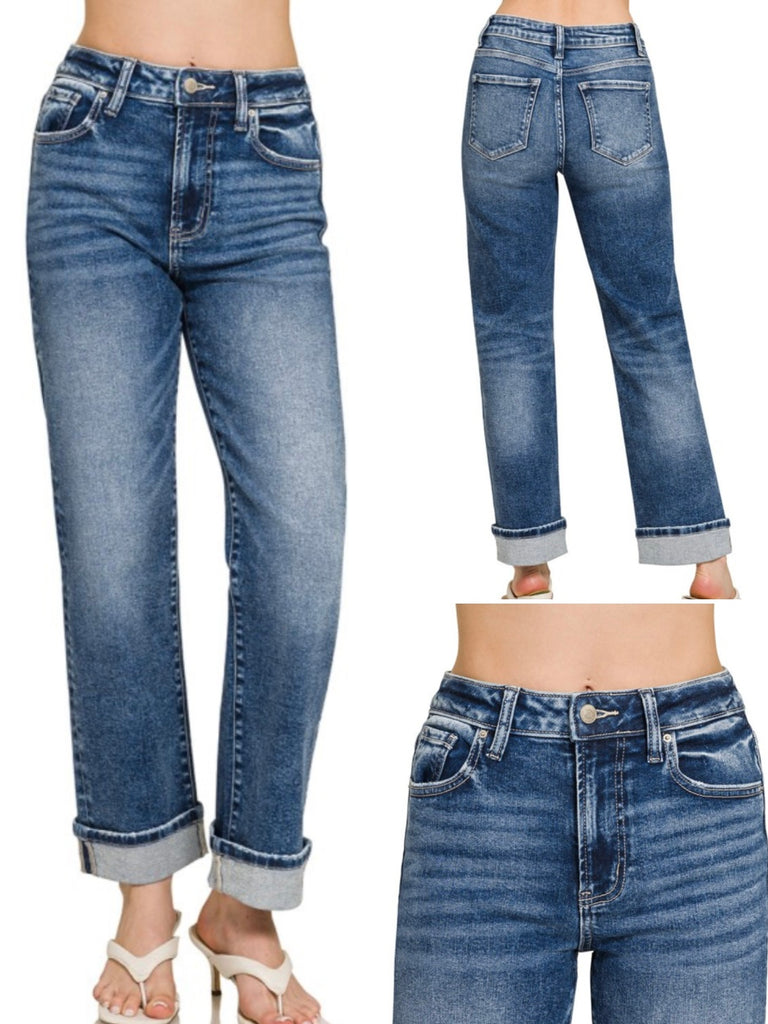 Jenae Straight Cuffed Denim