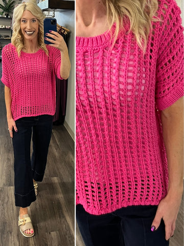 Ayla Scalloped Striped Tank - Red/Pink