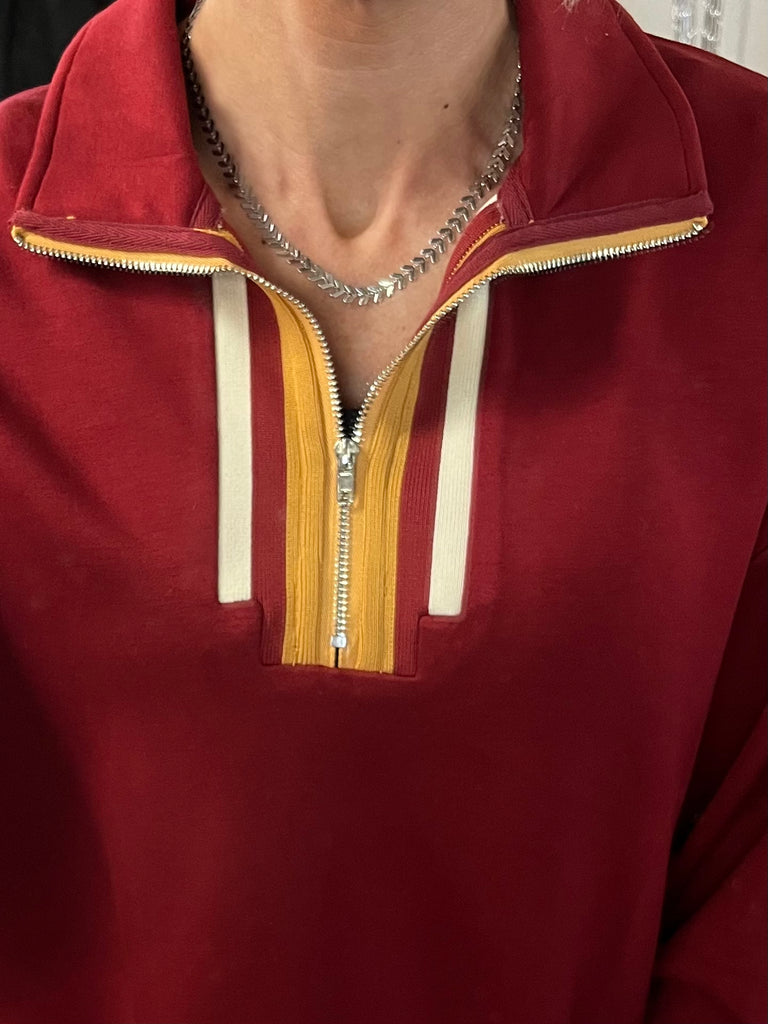 Trish Quarter Zip - Cardinal