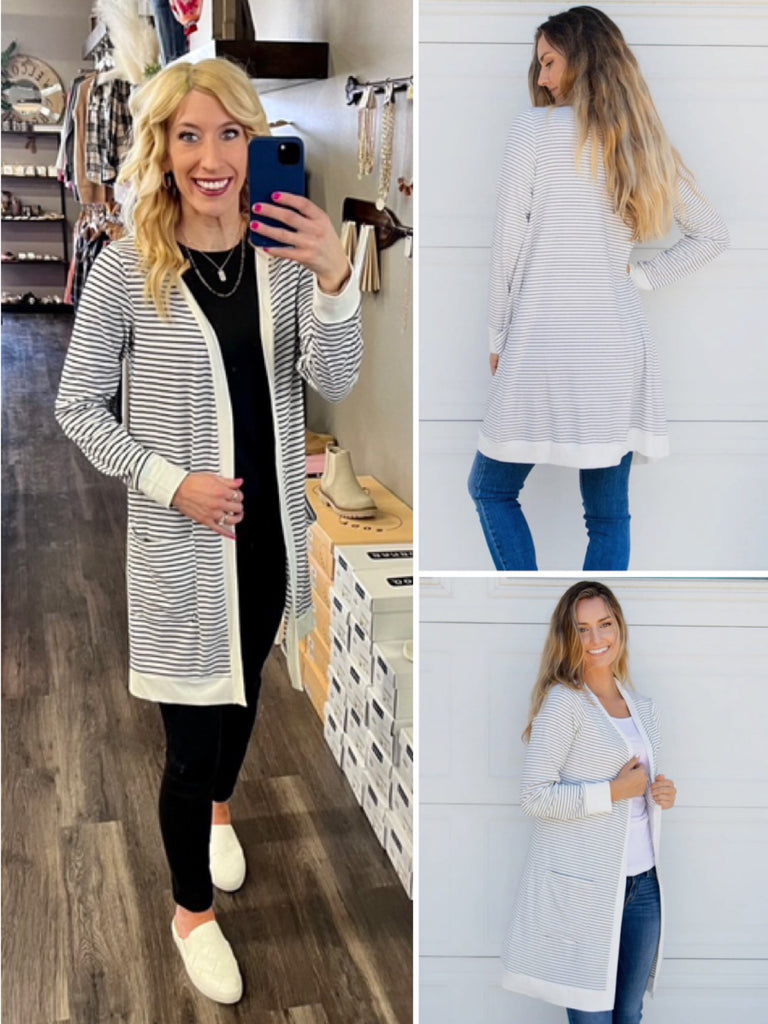 Krissy Long Striped Cardi
