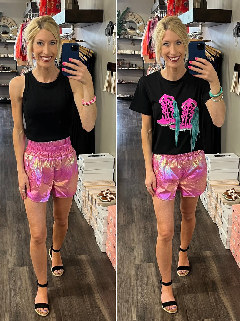 Greta Rainbow Metallic Shorts
