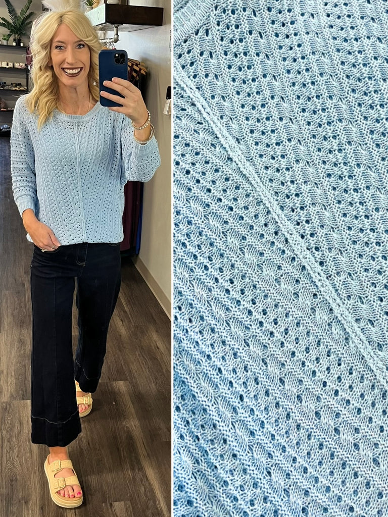 Abigail Open-Knit Dolman Sweater