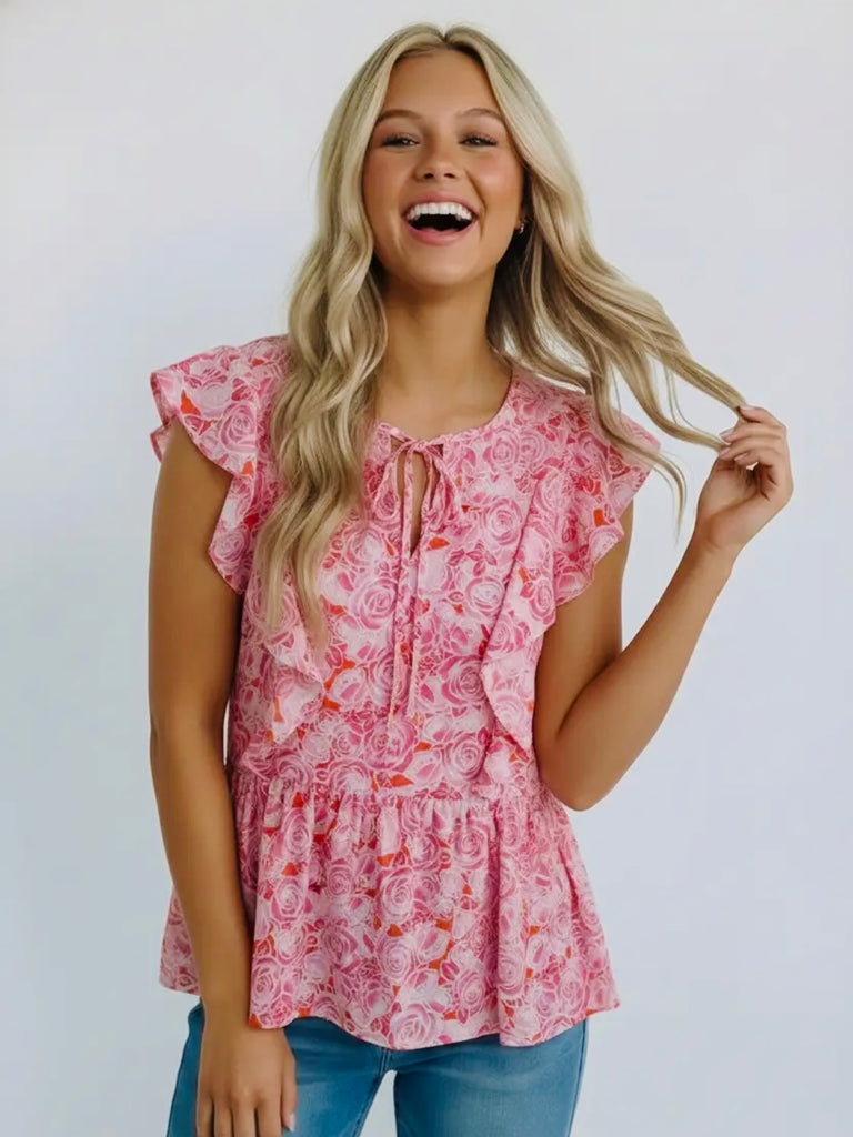 Kylee Babydoll Ruffle Blouse