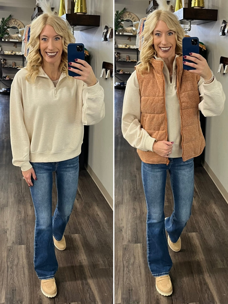 Teegan Quarter Zip - Cream