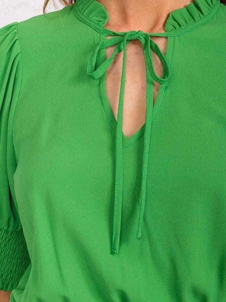 Robin Emerald Ruffle Dress