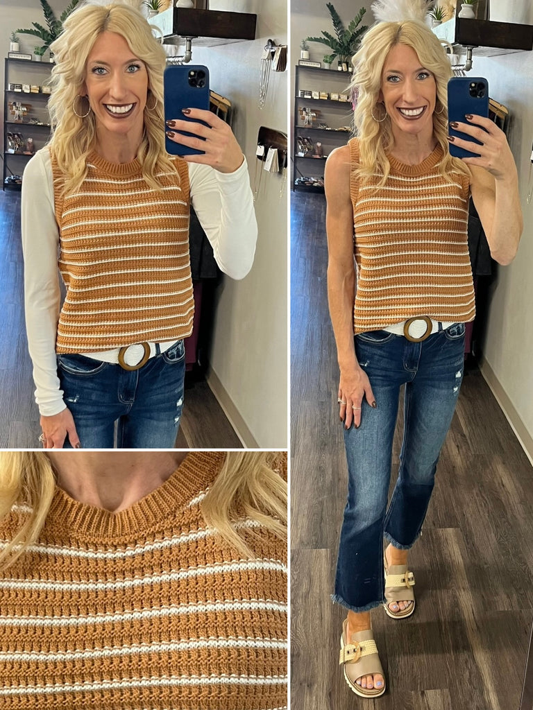 Kari Knit Sweater Tank - Caramel