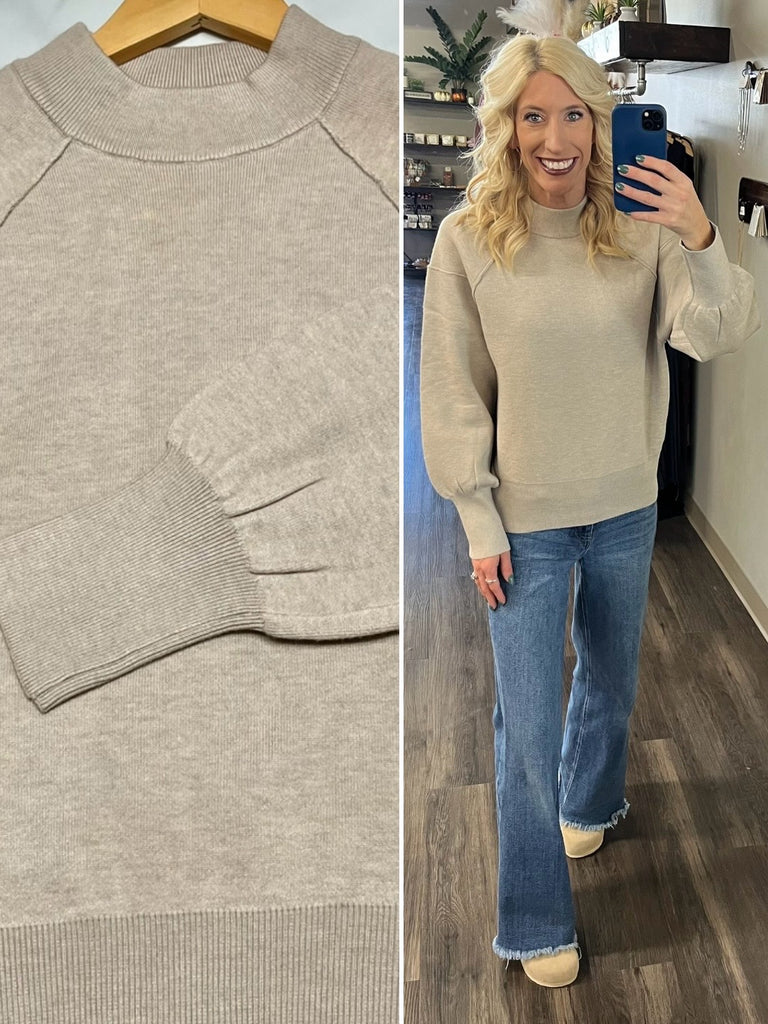 Margo Puff Sleeve Sweater - Latte
