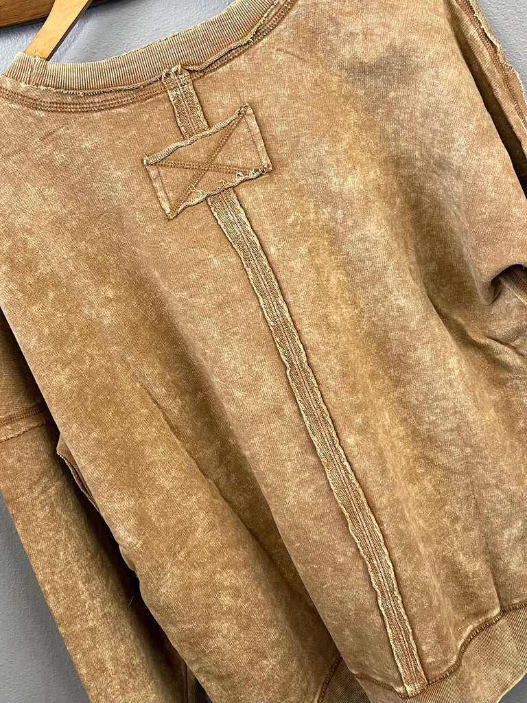 Sara Mineral-Wash Long Sleeve - Camel