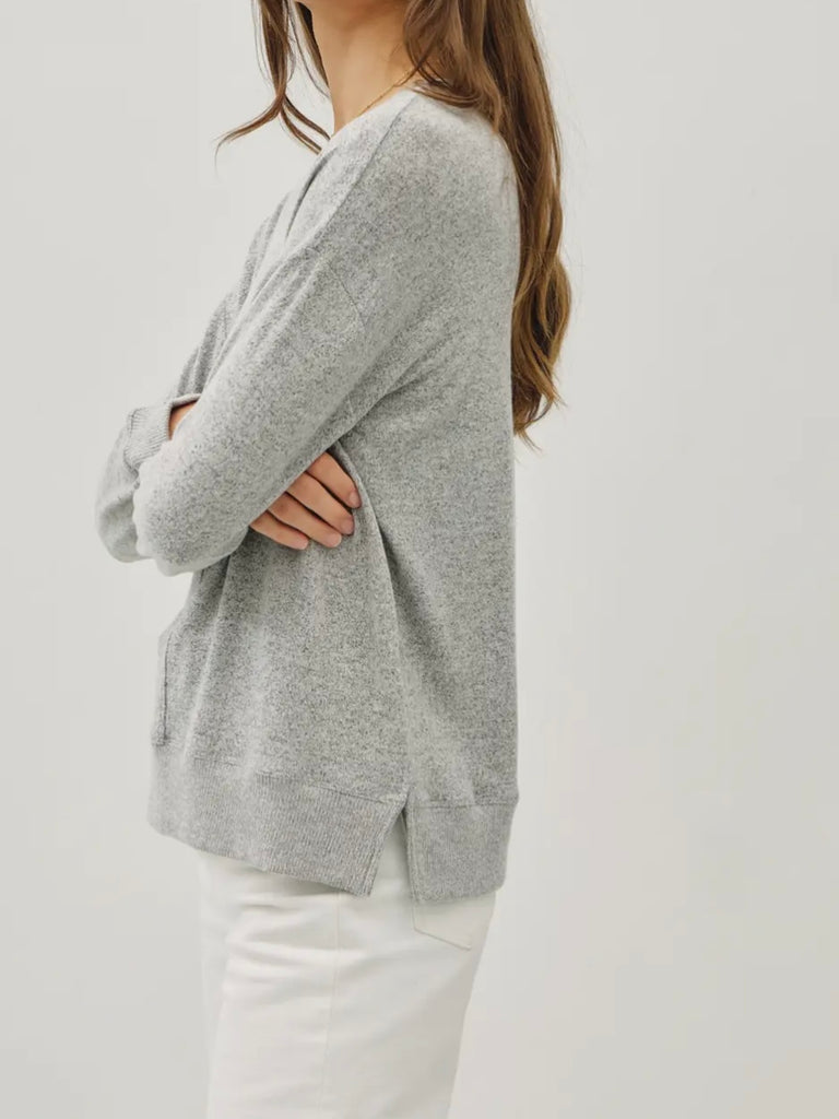 Diane So-Soft Center-Seam Sweater - Heather Gray