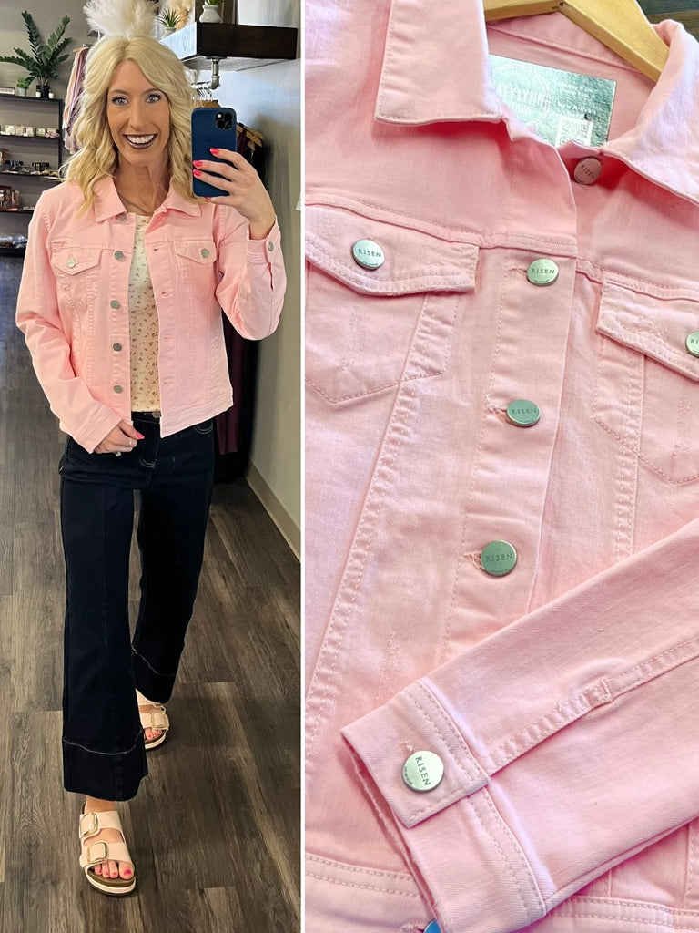 Nicole Blush Pink Denim Jacket