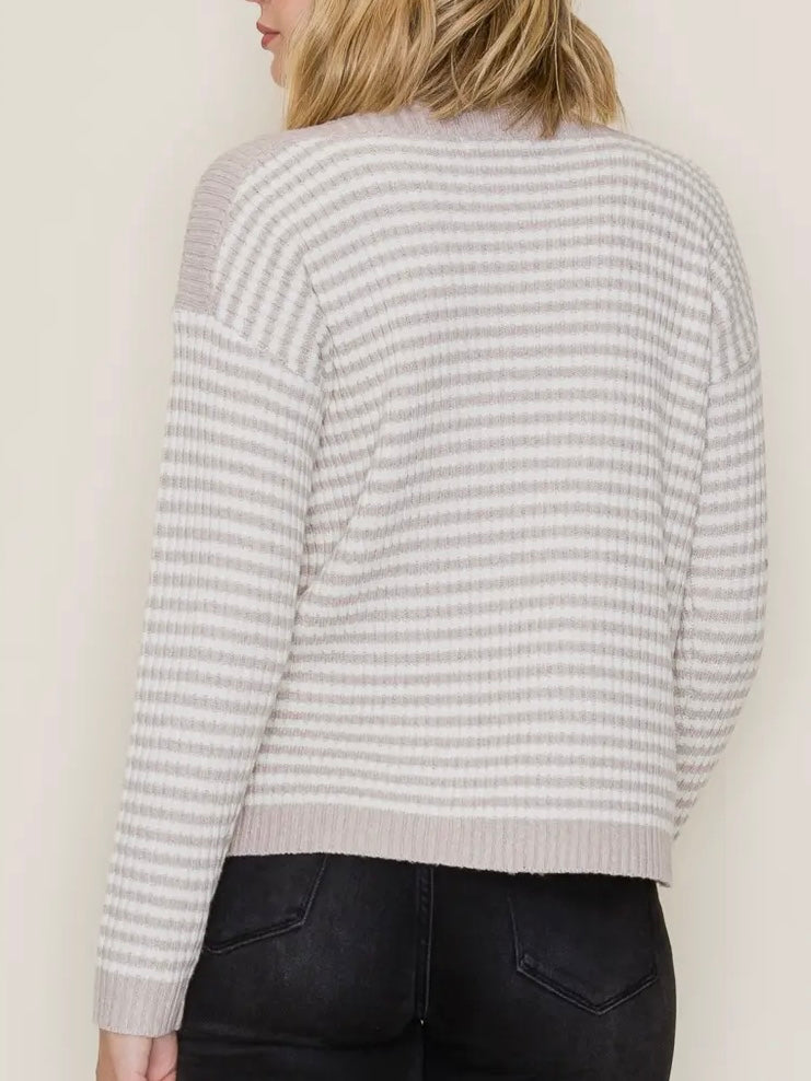 Jamie Striped Sweater - Taupe