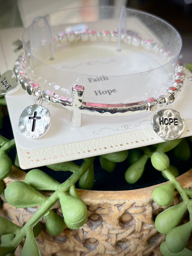 Faith Hope Love Stretch Bracelet