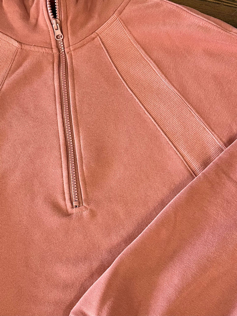 Kim 1/4 Zip Pullover - Mauve