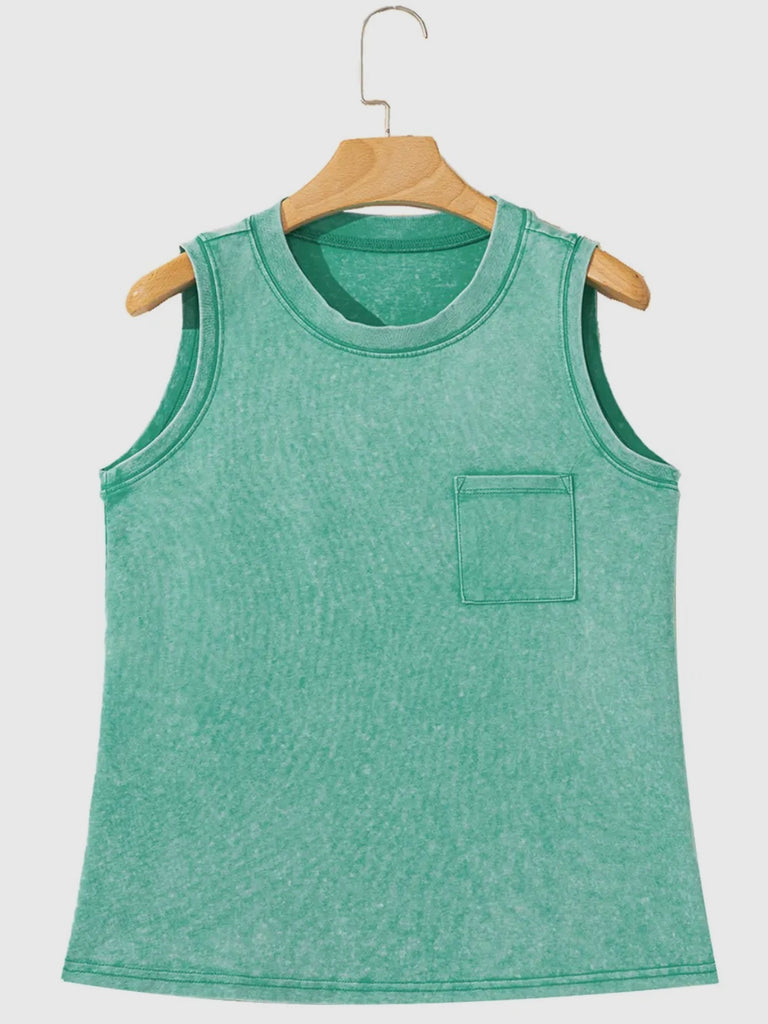 Hazel Mineral Wash Tank - Sea Green