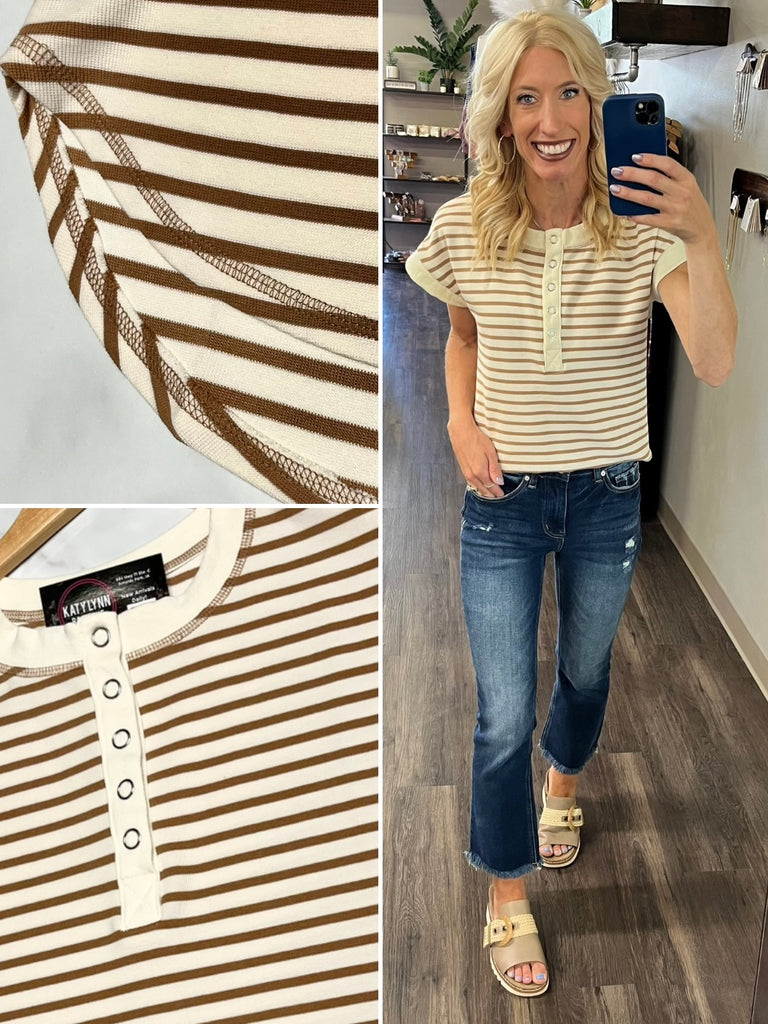 Sadie Snap Short Sleeve - Tan