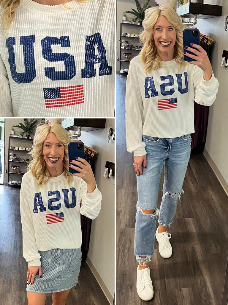 USA Pride Ribbed Pullover