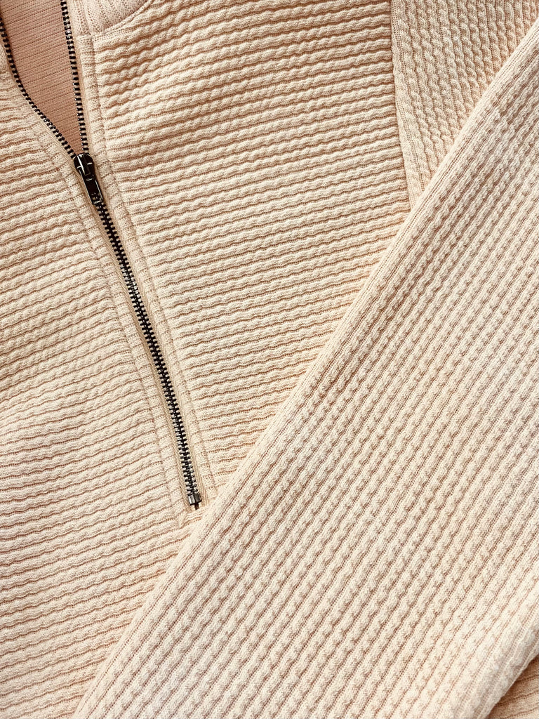 Gloria Textured 1/4 Zip - Latte