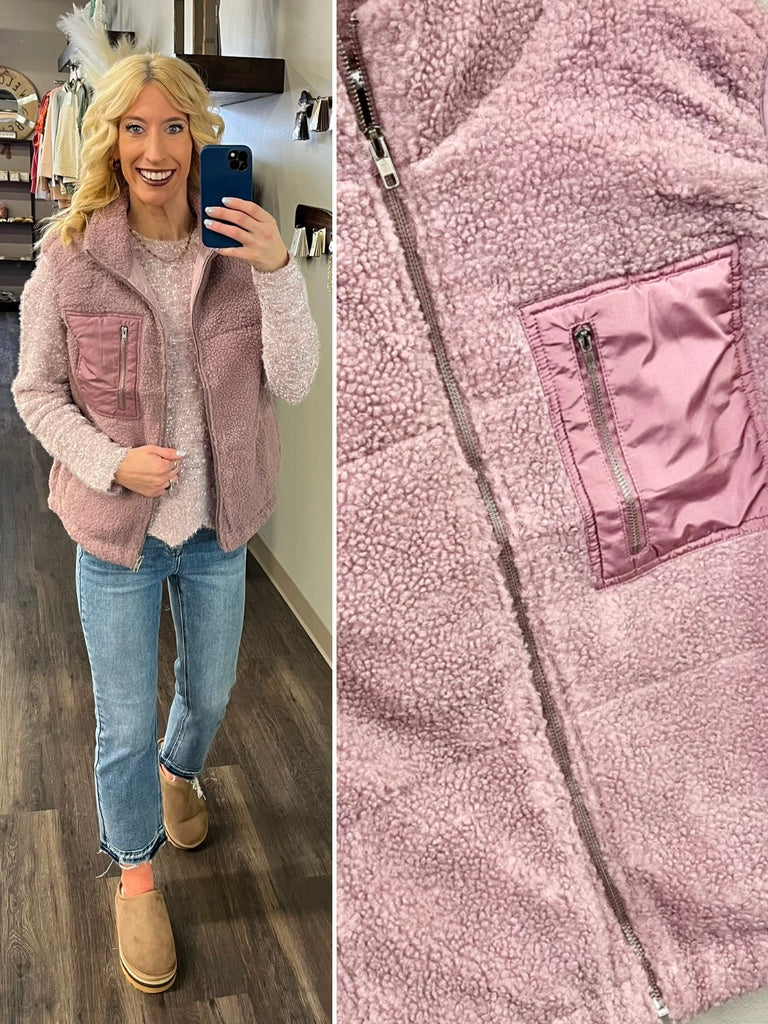 Shelly Accent Pocket Vest - Iris