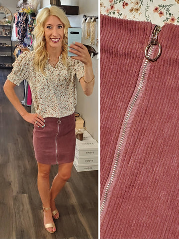 Ayla Scalloped Striped Tank - Red/Pink