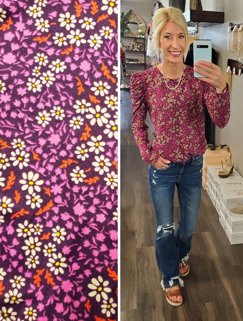 Erika Cinched Long Sleeve - Plum