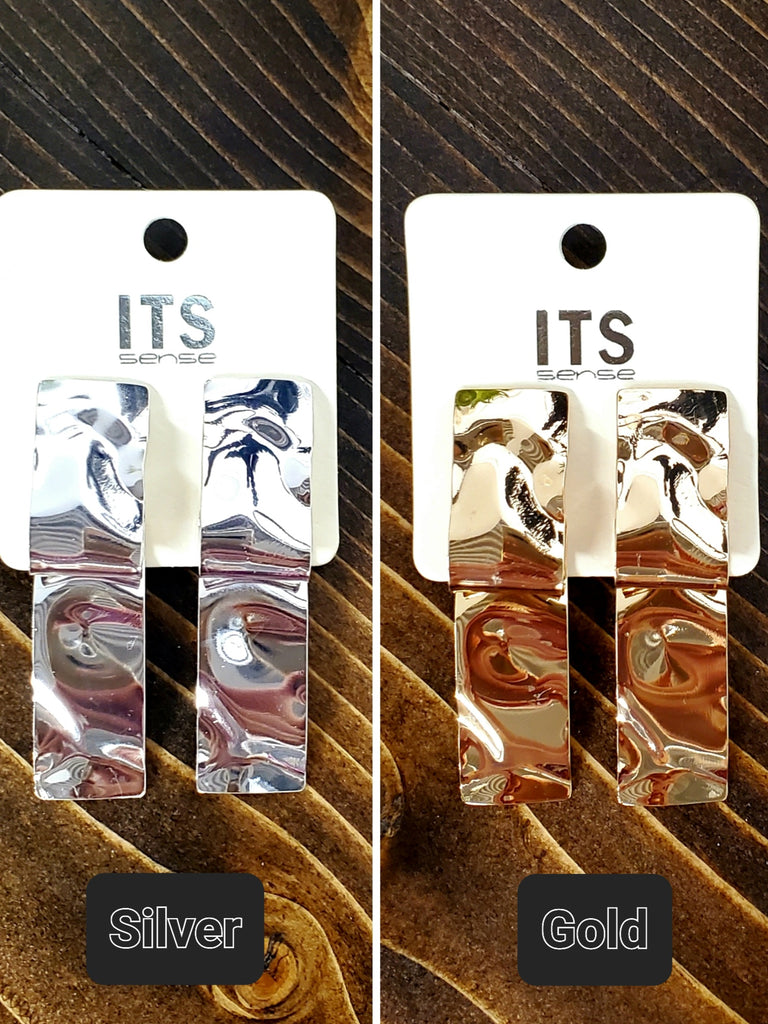 Jilla Hammered Bar Earrings - Multi