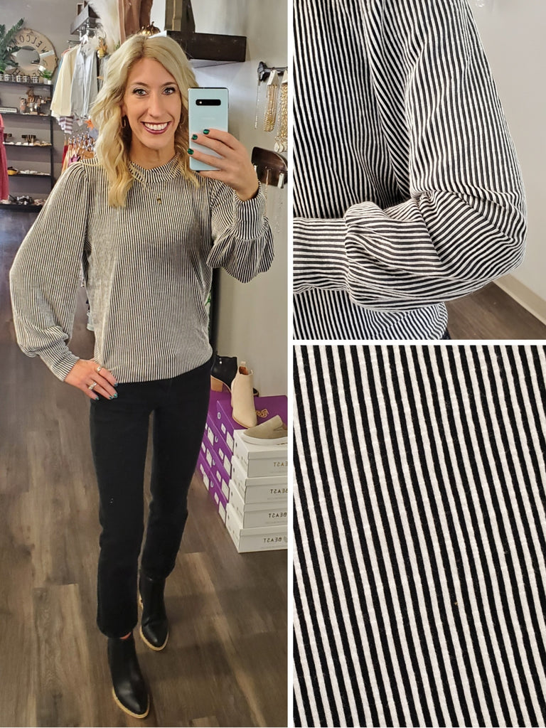 Mallory Puff Sleeve Top - Black