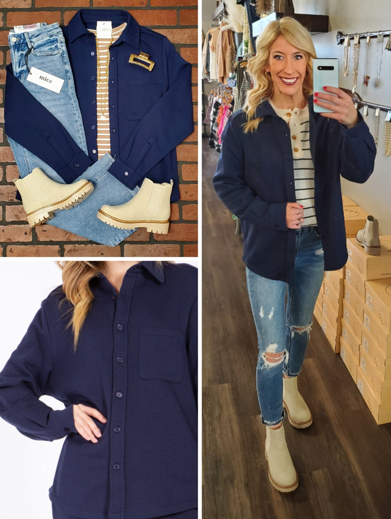 Margo So-Soft Button-Up - Navy