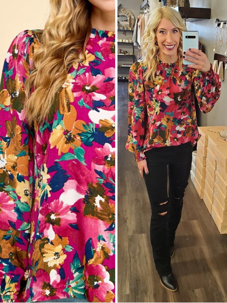 Bailey Floral Flare Sleeve Blouse