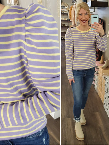 Ayla Scalloped Striped Tank - Red/Pink