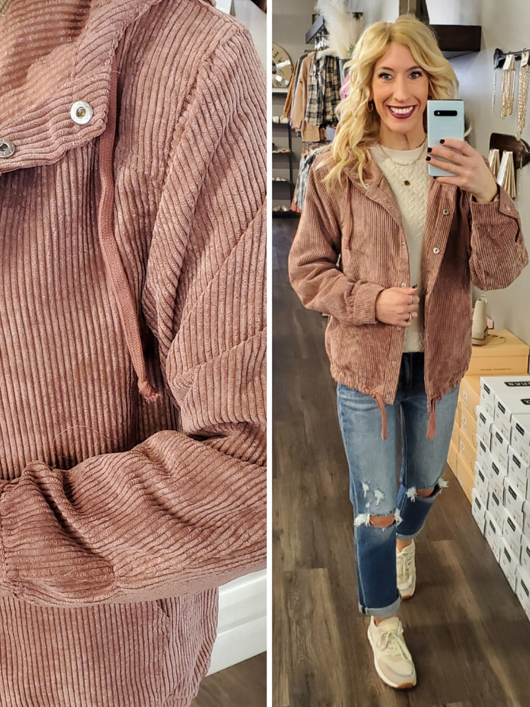 Grace Corduroy Jacket - Dusty Rose