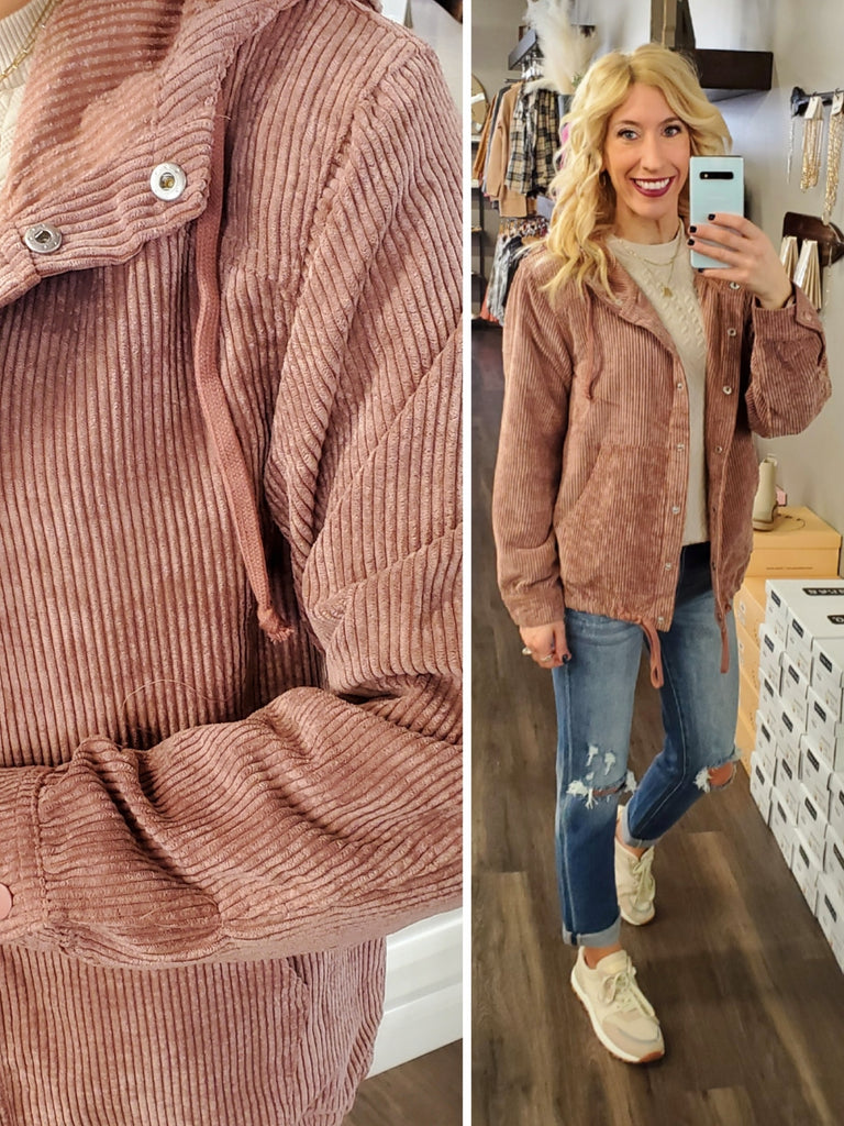 Grace Corduroy Jacket - Dusty Rose
