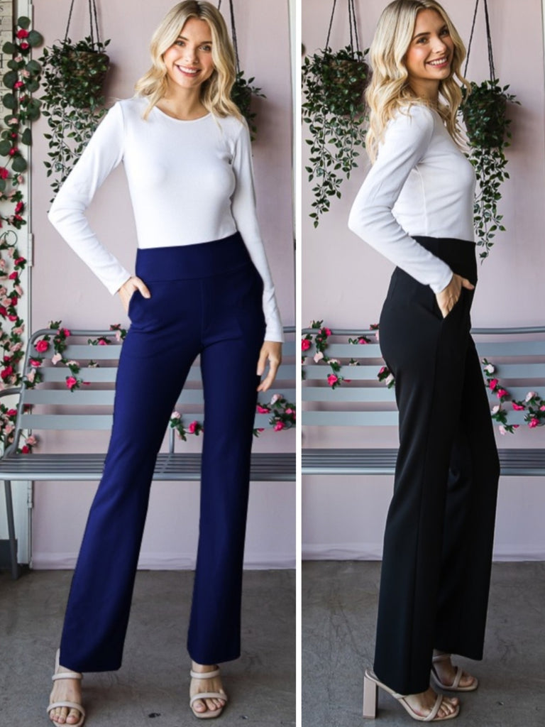 Kylie Fit N Flare Pants - Navy