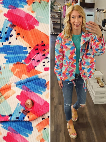 Ayla Scalloped Striped Tank - Red/Pink