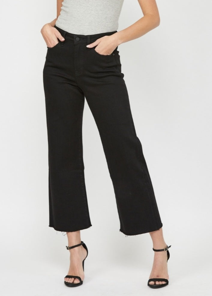 Faith Wide Leg Crop - Black