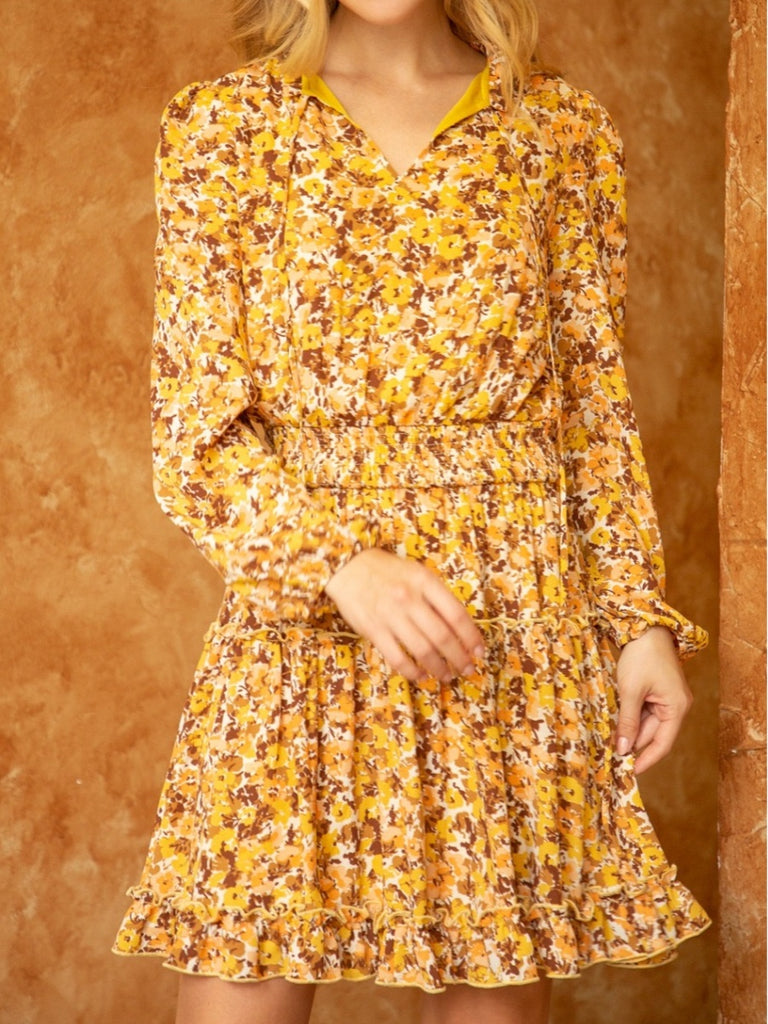 Alisha Tied Ruffle Accent Dress