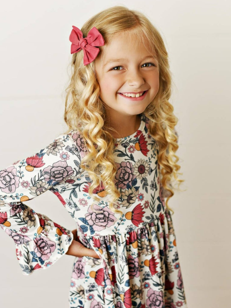 Claire Floral Bell Sleeve Dress - KIDS