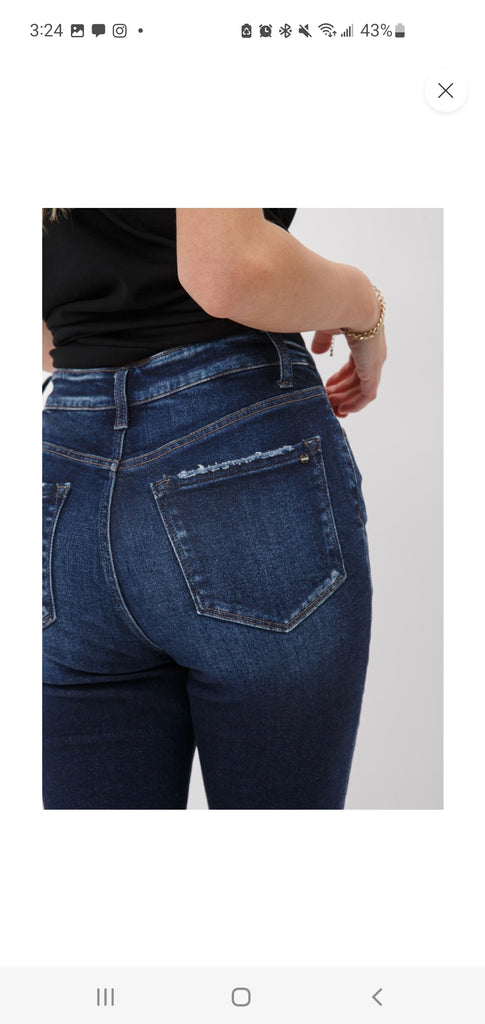 River Button High-Rise Ankle Skinny