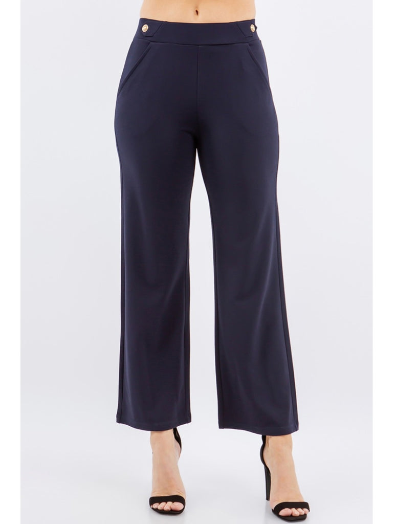 Stef Kick-Crop Dress Pant - Navy