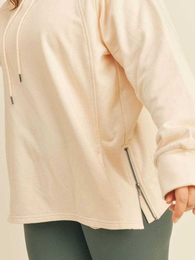 Kimber Mock Neck Pullover with side Zipper - PLUS