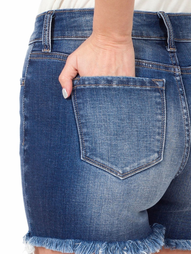 Marissa Raw-Hem Mid-Rise Shorts