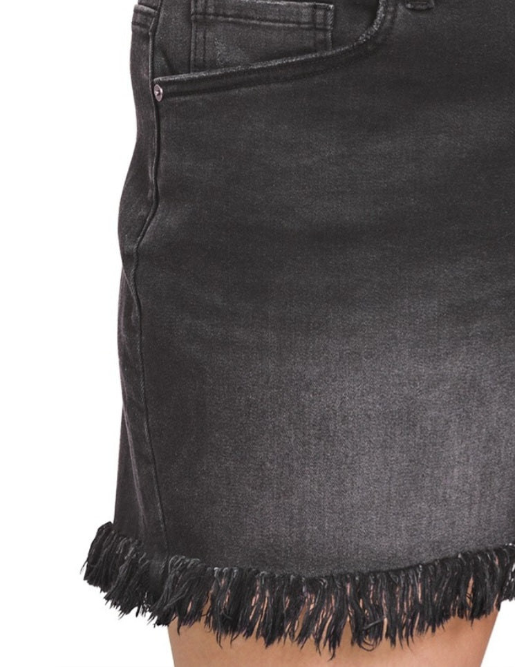 Chantelle Charcoal Fringe Shorts