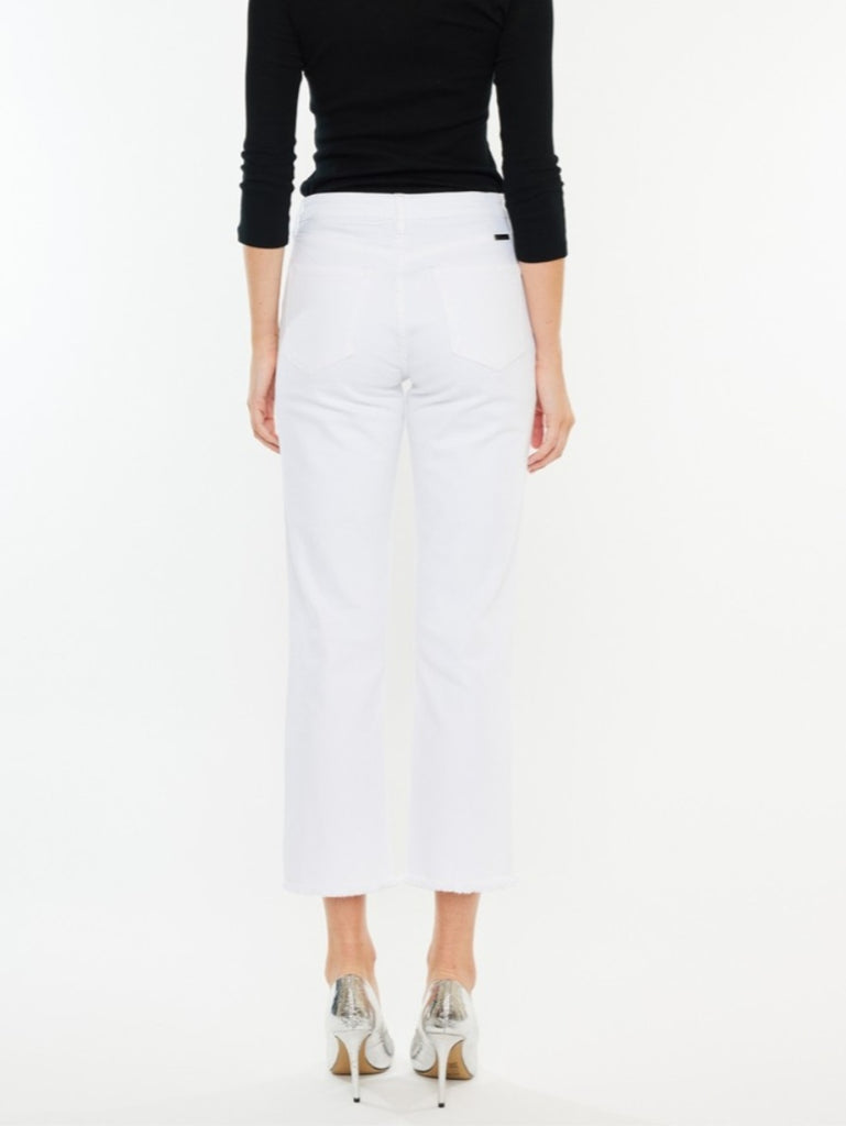 Amy High-Rise Cropped Straight - White