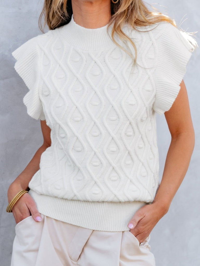 Darcy Ruffle Short Sleeve Sweater